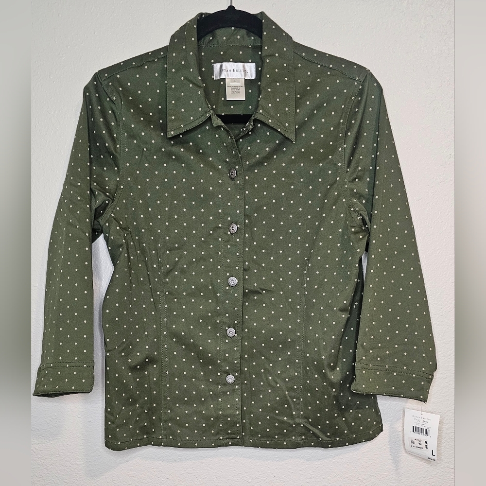 Susan Bristol Brand New Jacket Polka Dotted SIZE L, Stretch
